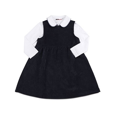 Picture of Blue velvet pinafore